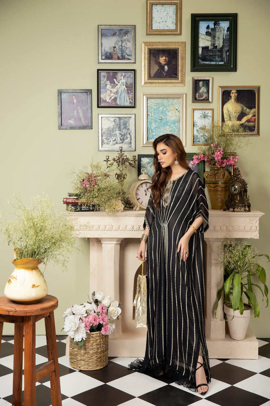 Chiffon Embroidered Cape by Ain 29