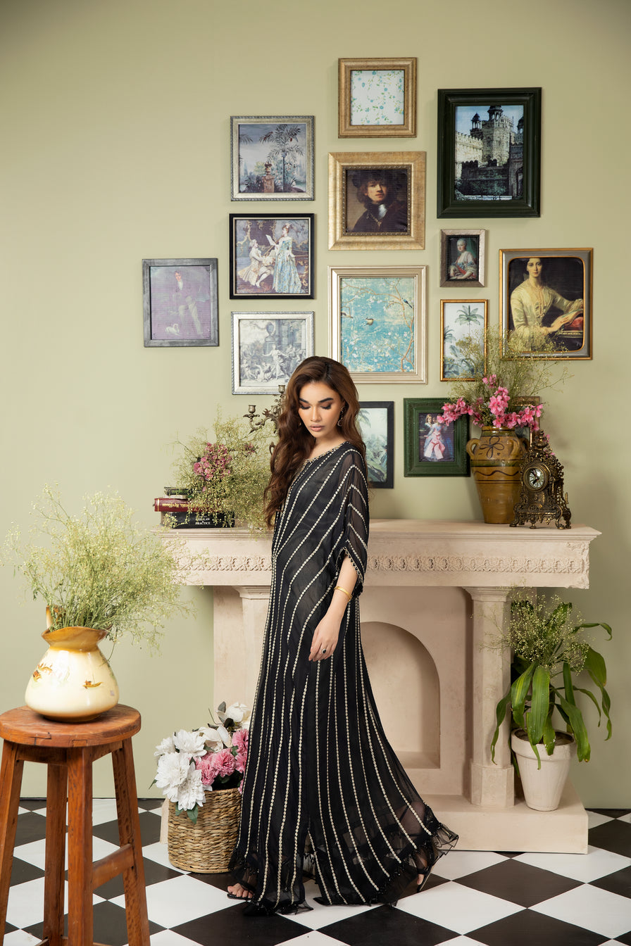 Chiffon Embroidered Cape by Ain 29