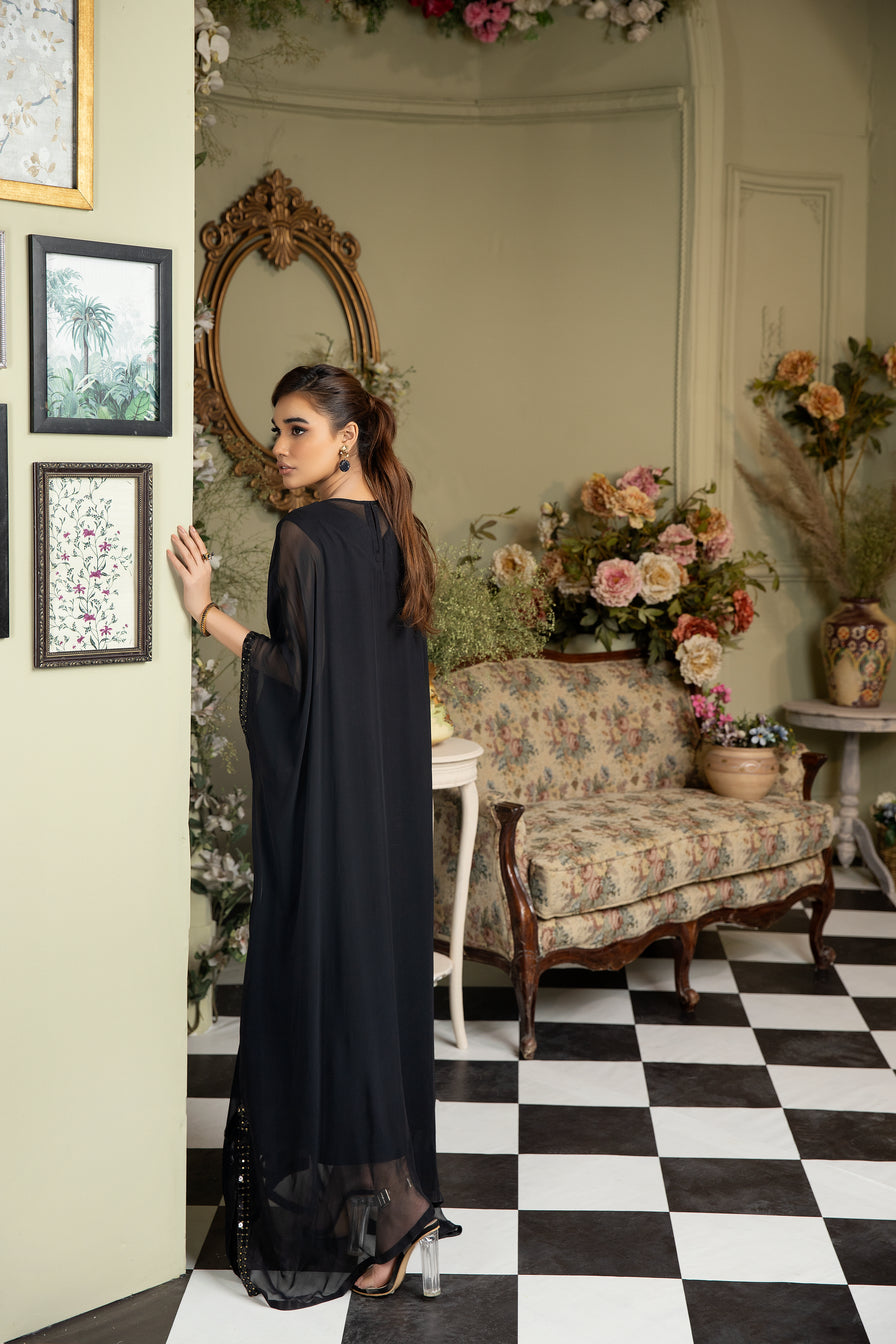 Premium Luxury Chiffon Black Kaftan by Ain 11