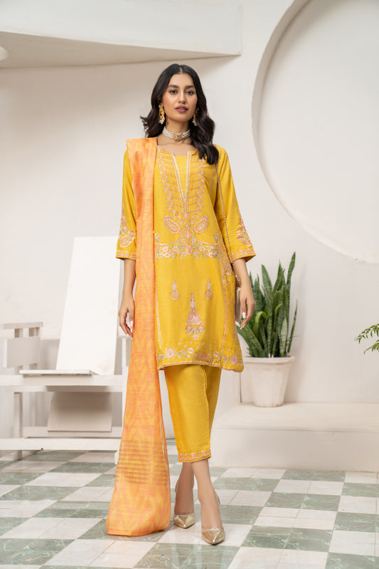 3pc Embroidered Lawn Dress by Arwah YC6