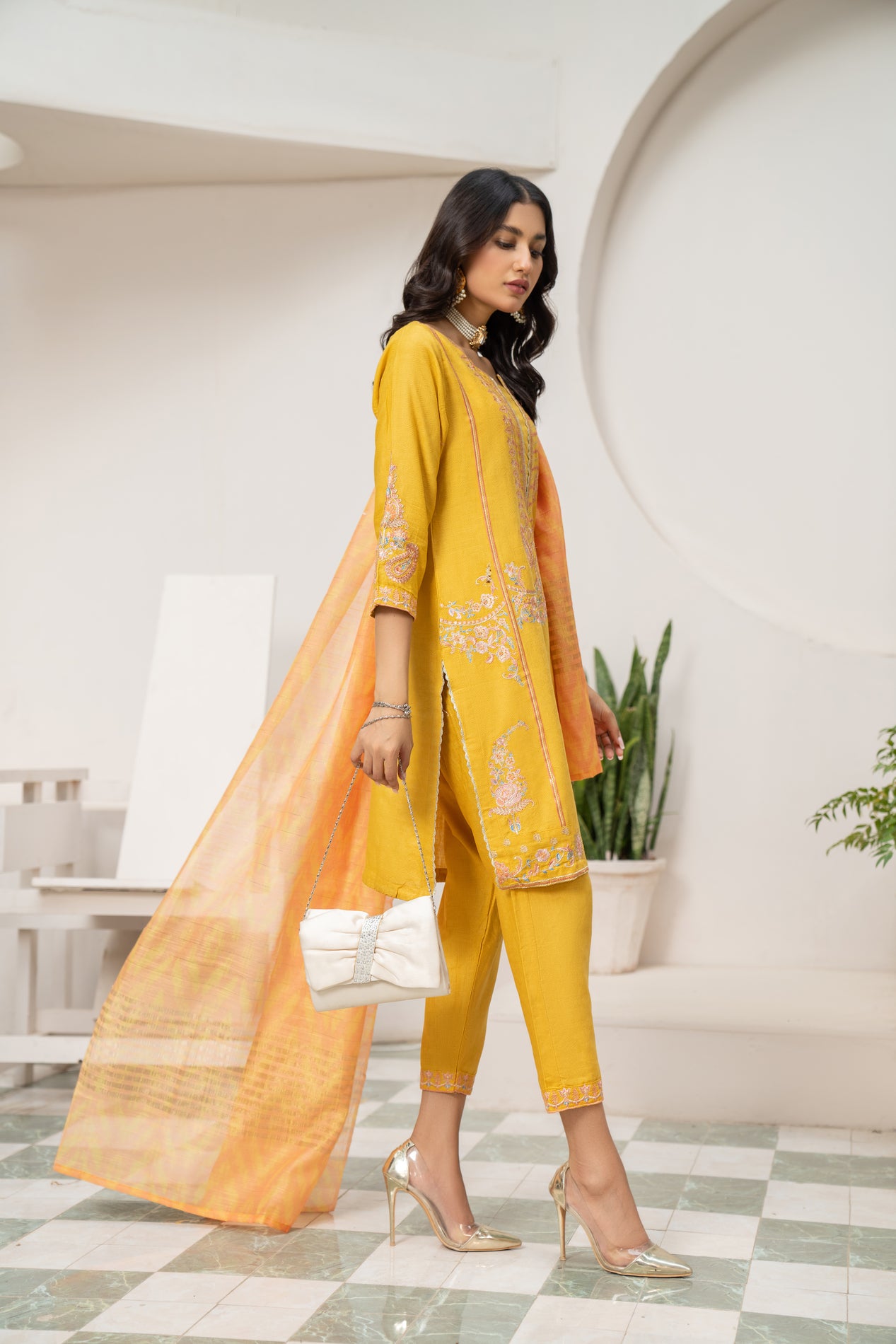 3pc Embroidered Lawn Dress by Arwah YC6