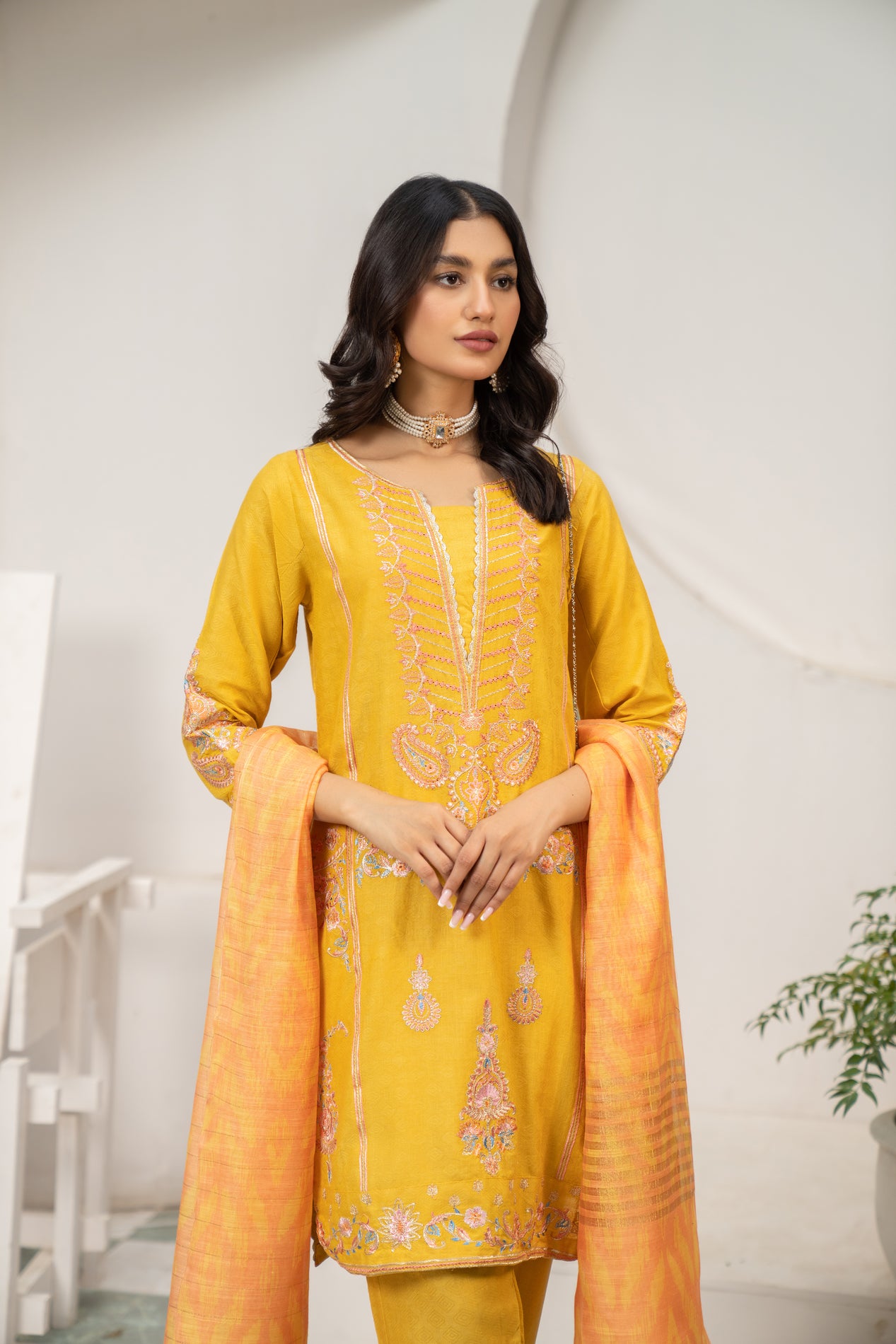 3pc Embroidered Lawn Dress by Arwah YC6