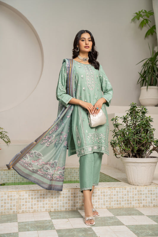 3pc Embroidered Lawn Dress by Arwah YC5
