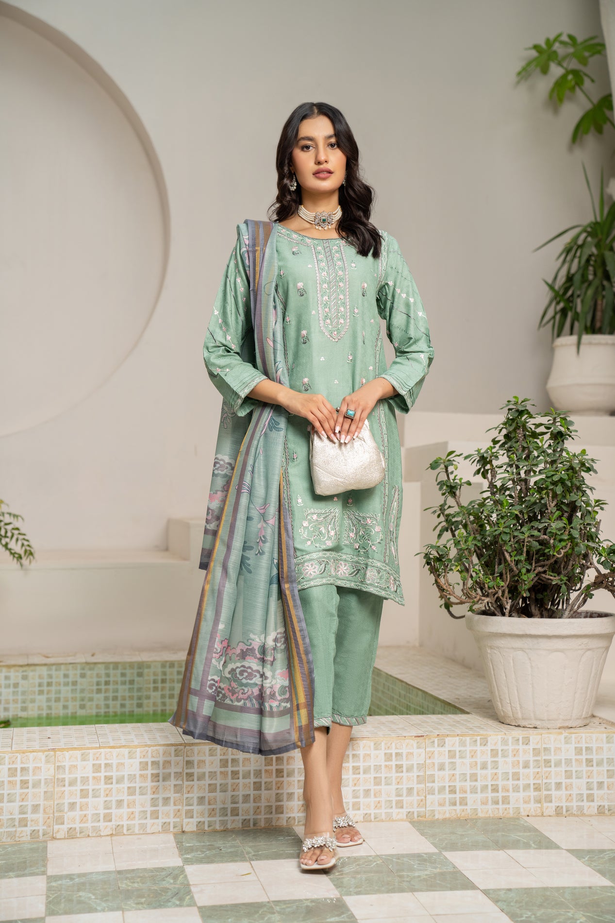 3pc Embroidered Lawn Dress by Arwah YC5