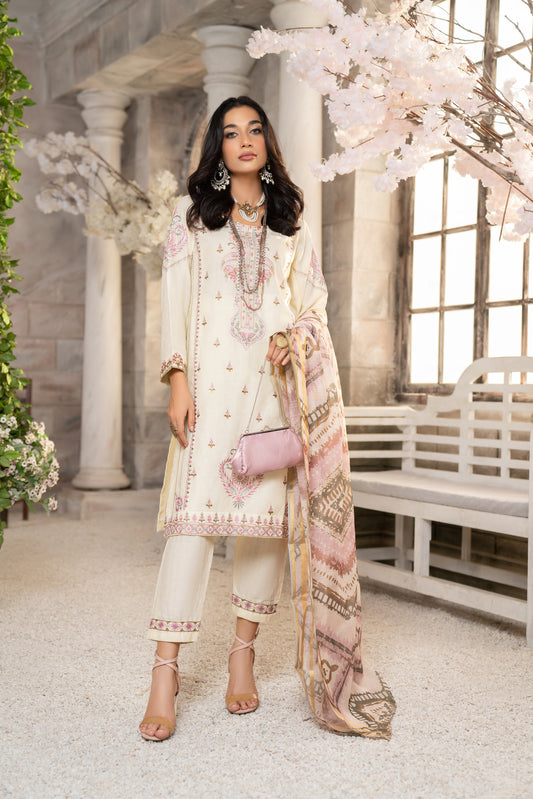 3pc Embroidered Lawn Dress by Arwah YC8