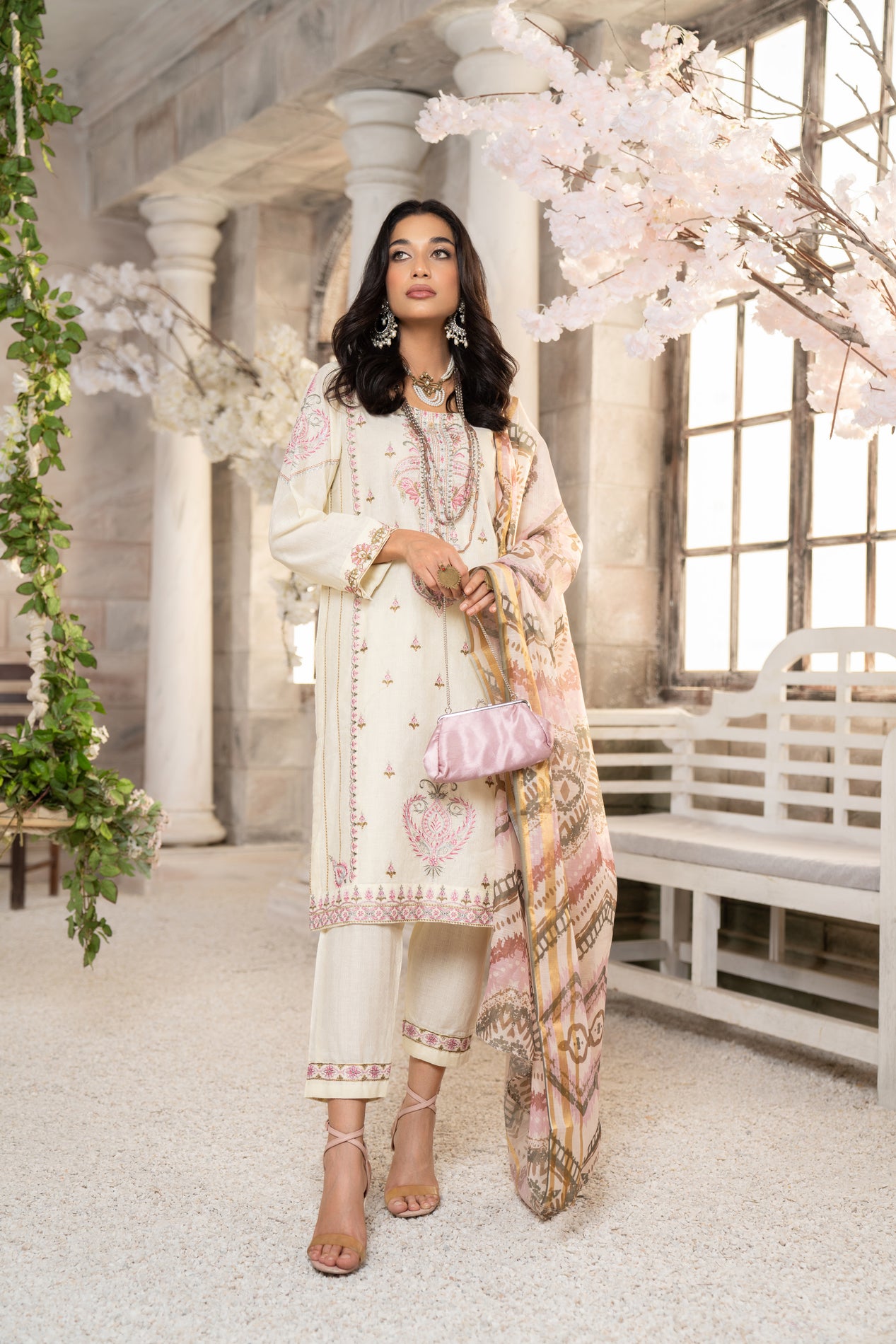 3pc Embroidered Lawn Dress by Arwah YC8