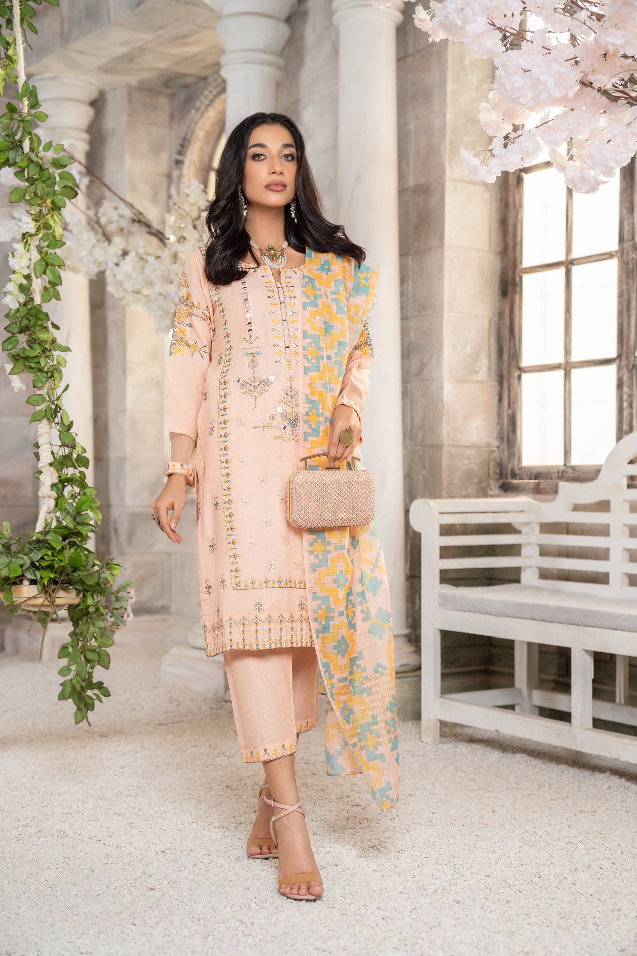 3pc Embroidered Lawn Dress by Arwah YC9
