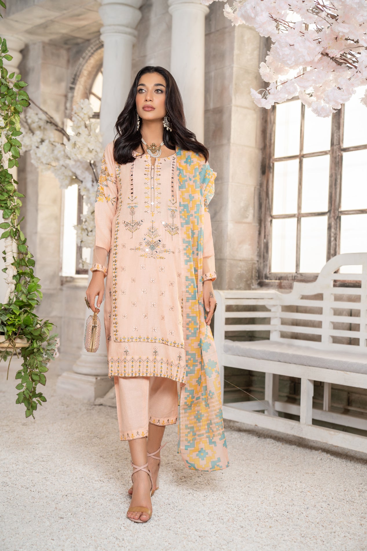 3pc Embroidered Lawn Dress by Arwah YC9