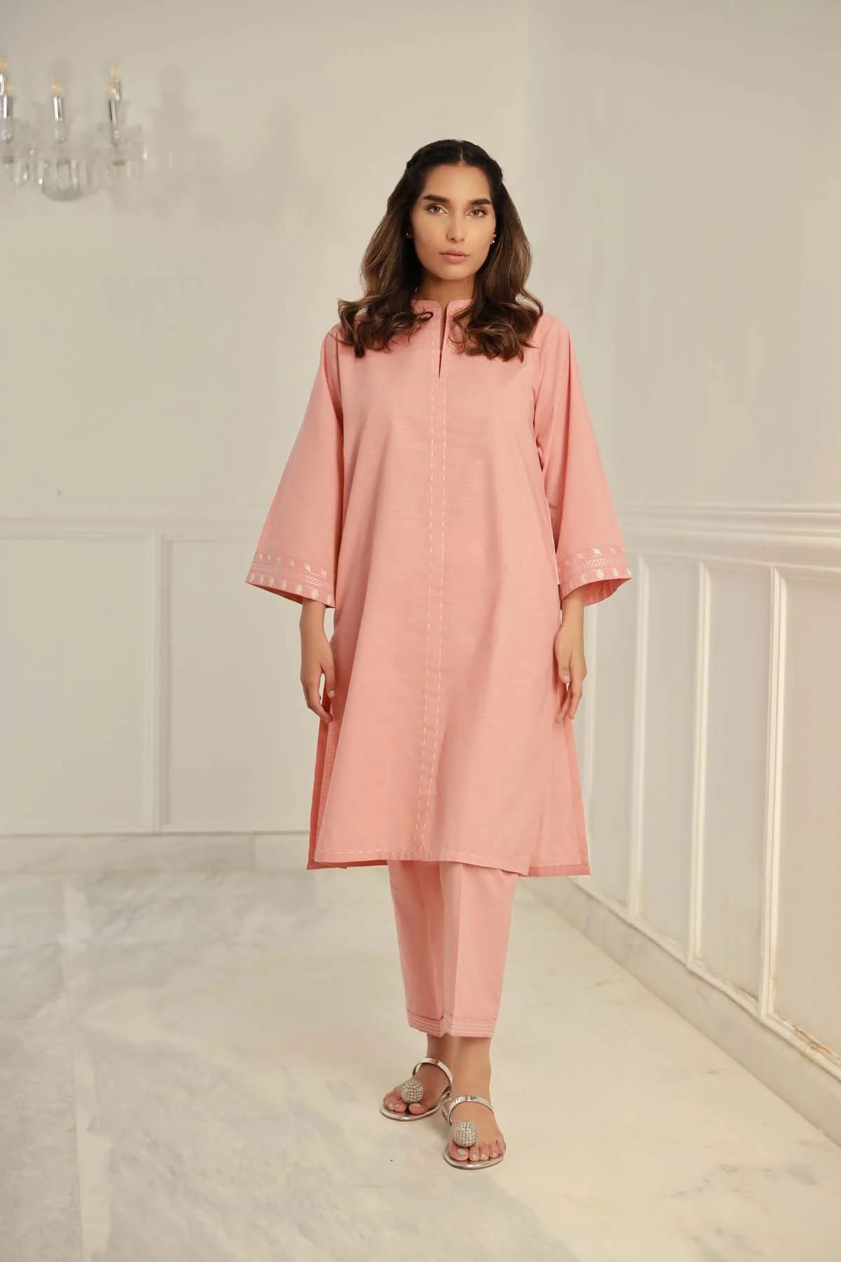 Coral Luxe Cross Hatch Dress by Sahar