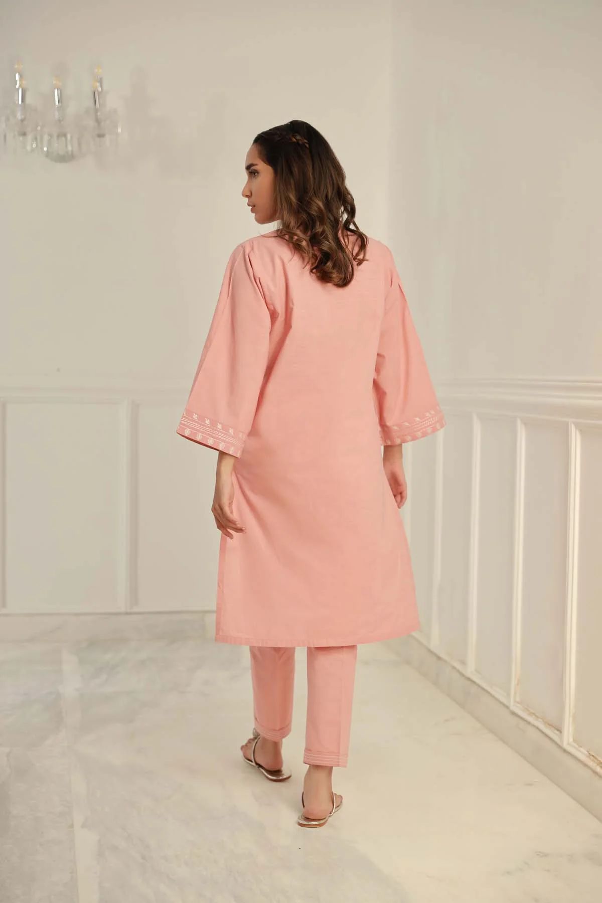Coral Luxe Cross Hatch Dress by Sahar