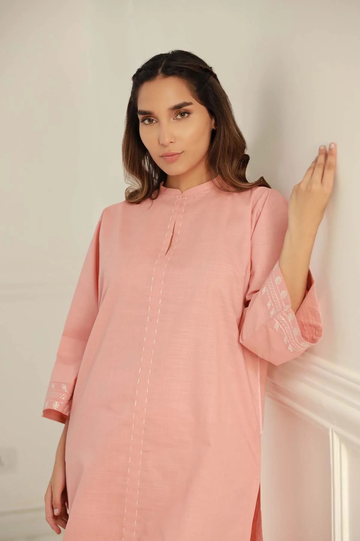 Coral Luxe Cross Hatch Dress by Sahar