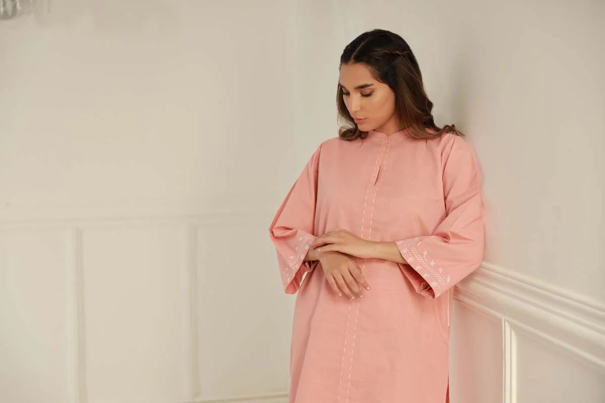 Coral Luxe Cross Hatch Dress by Sahar