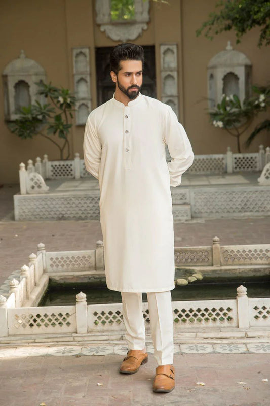 Men Plain Kurta Trousers Set ABNN3