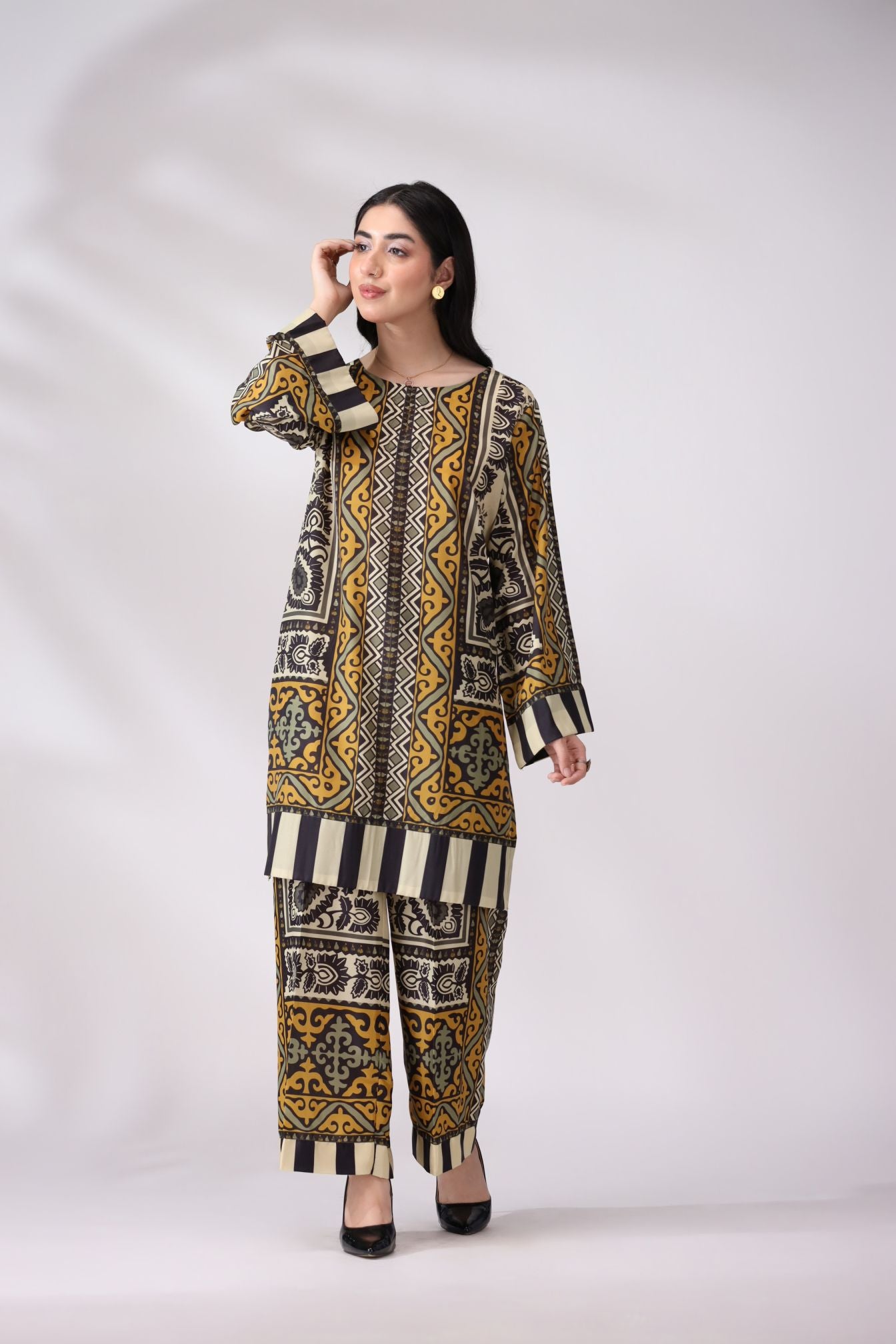 Bold & Elegant Crepe Silk Co-ord Set | Lush Drapes by Mohagni LDM2
