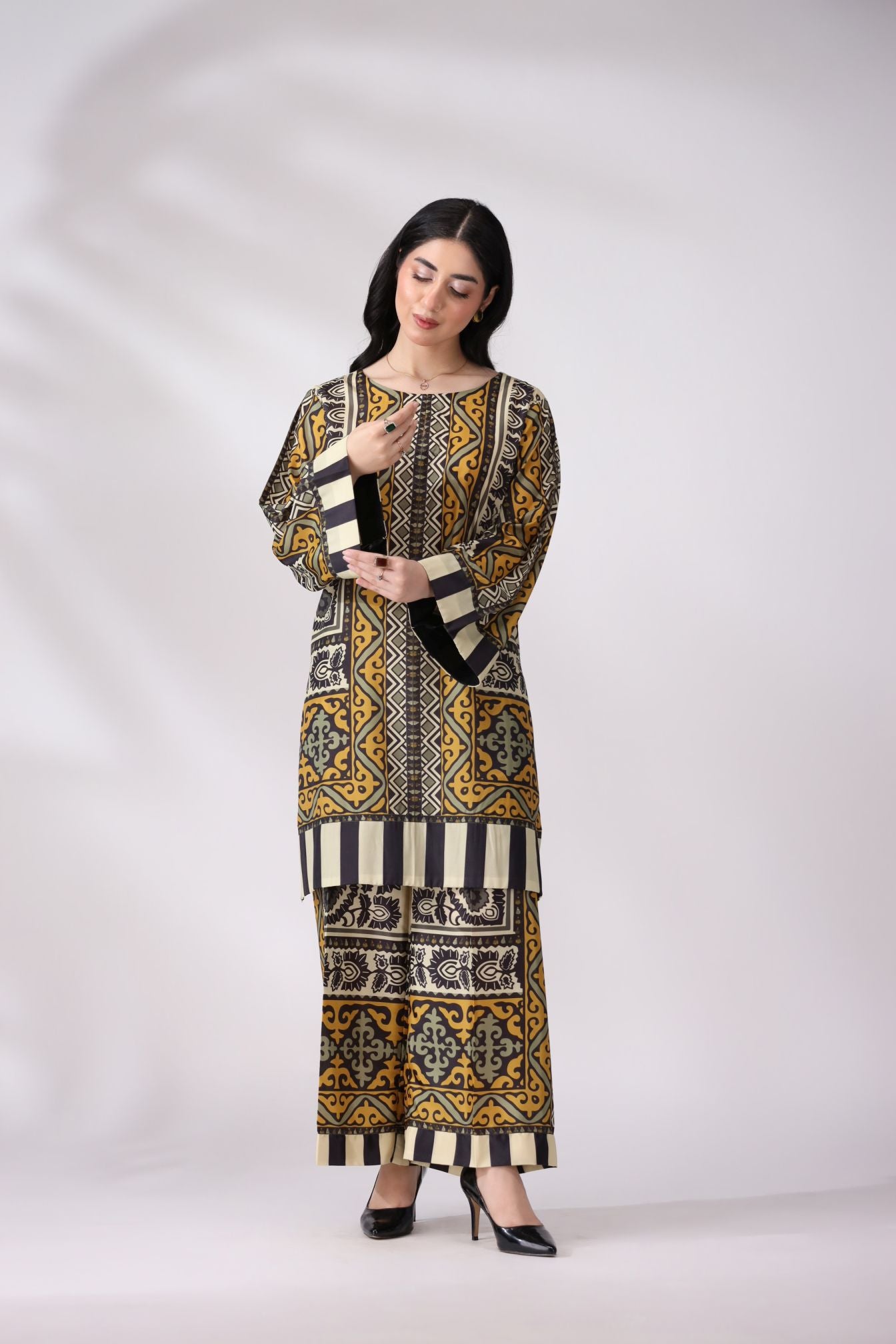Bold & Elegant Crepe Silk Co-ord Set | Lush Drapes by Mohagni LDM2