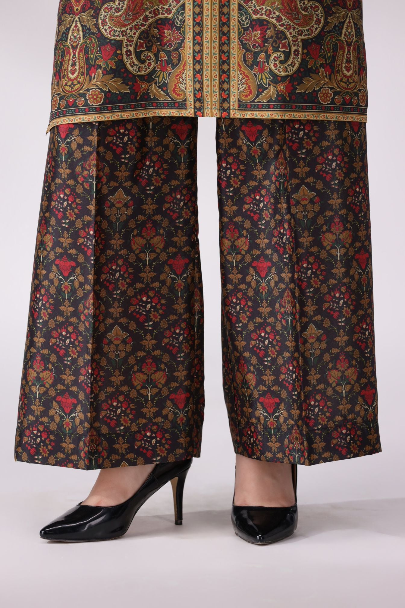 Luxe Black & Gold Crepe Silk Co-ord Set | Lush Drapes by Mohagni LDM3
