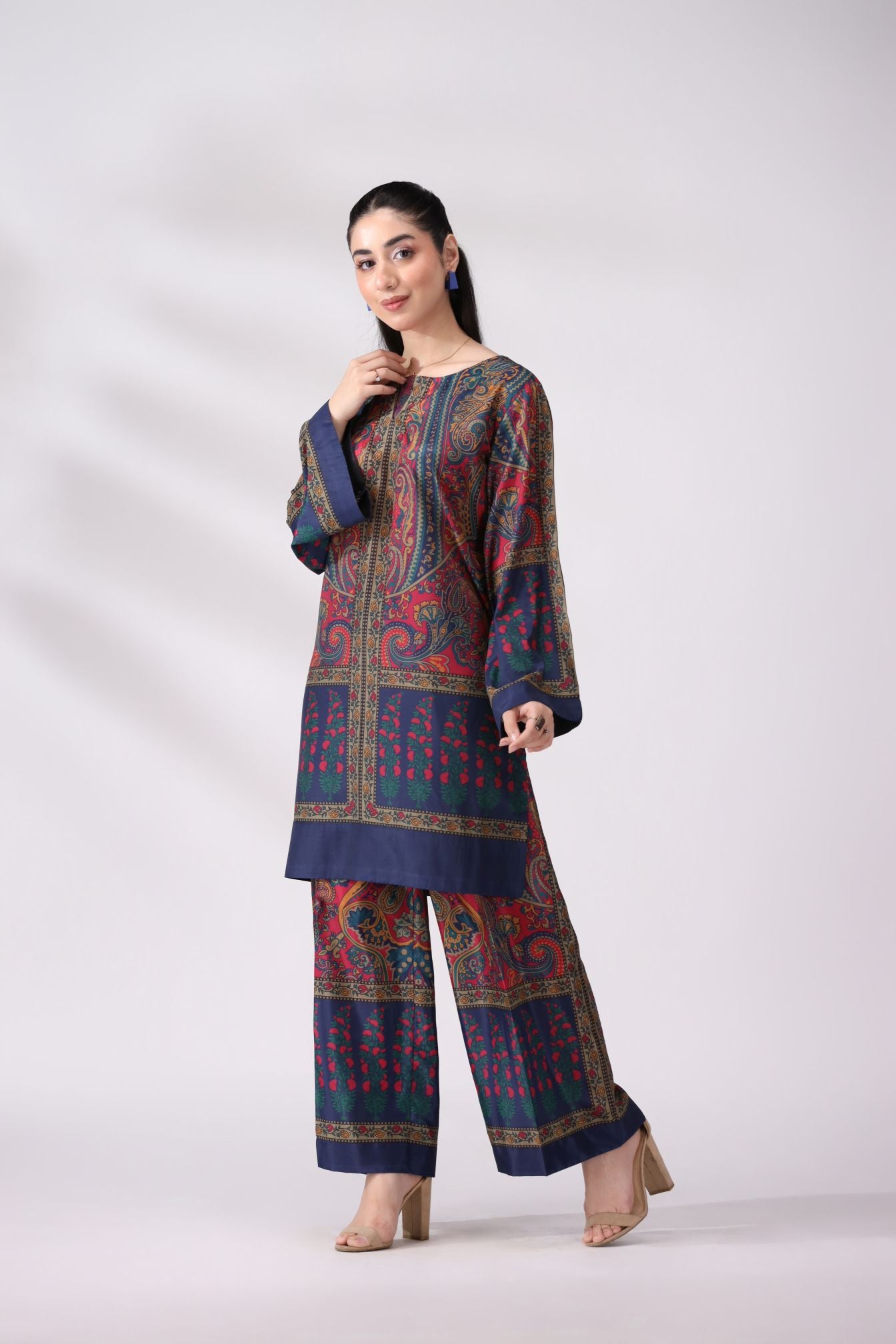 Paisley Elegance Crepe Silk Co-ord Set | Lush Drapes by Mohagni LDM4