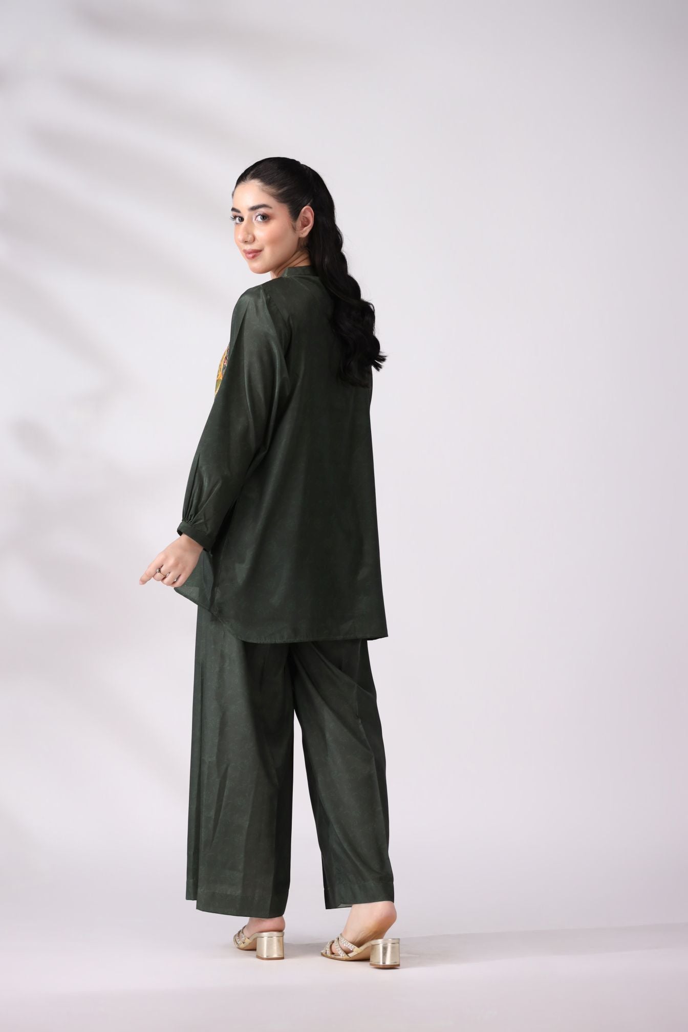 Elegant Green Crepe Silk Co-ord Set | Lush Drapes by Mohagni LDM6