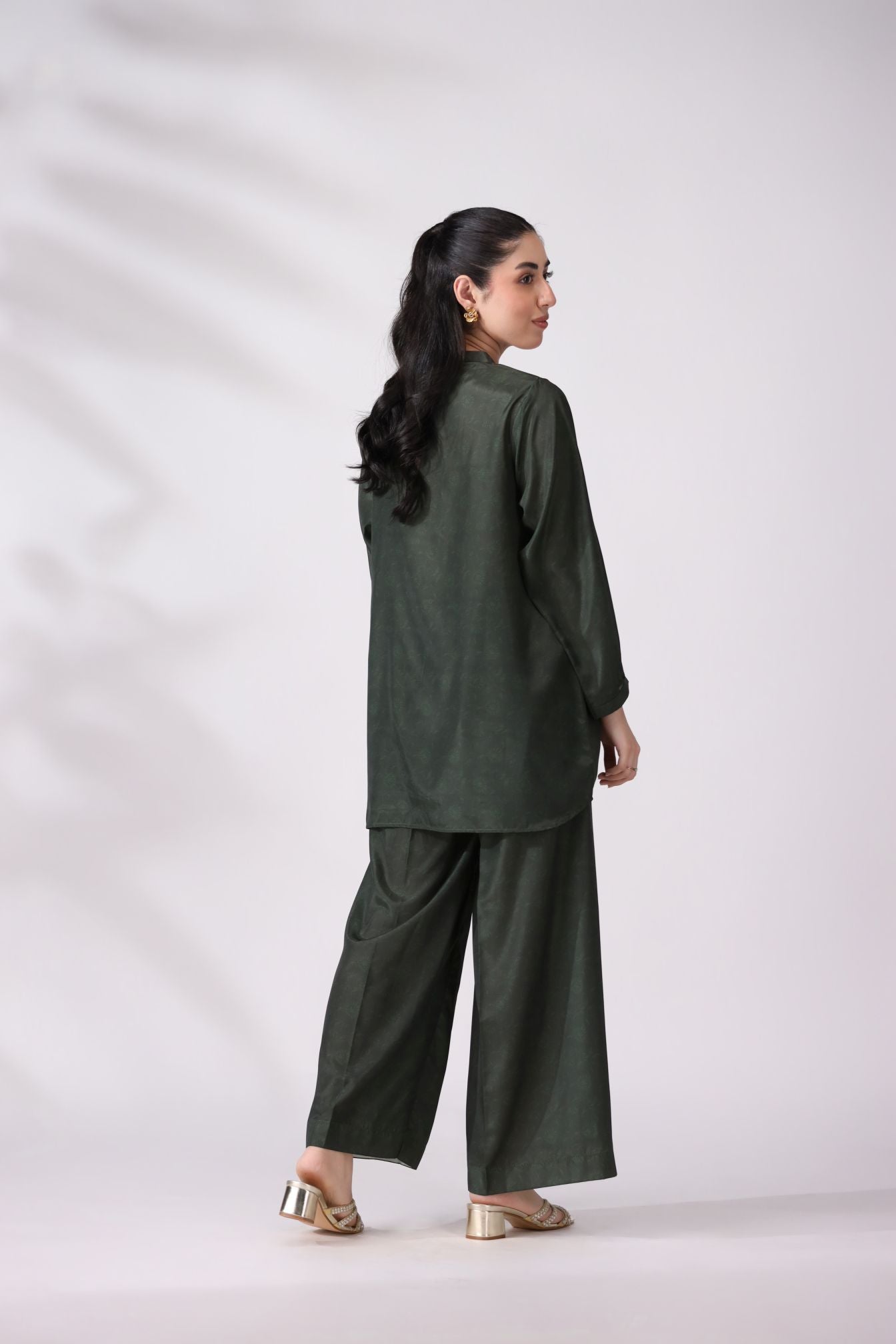 Elegant Green Crepe Silk Co-ord Set | Lush Drapes by Mohagni LDM6