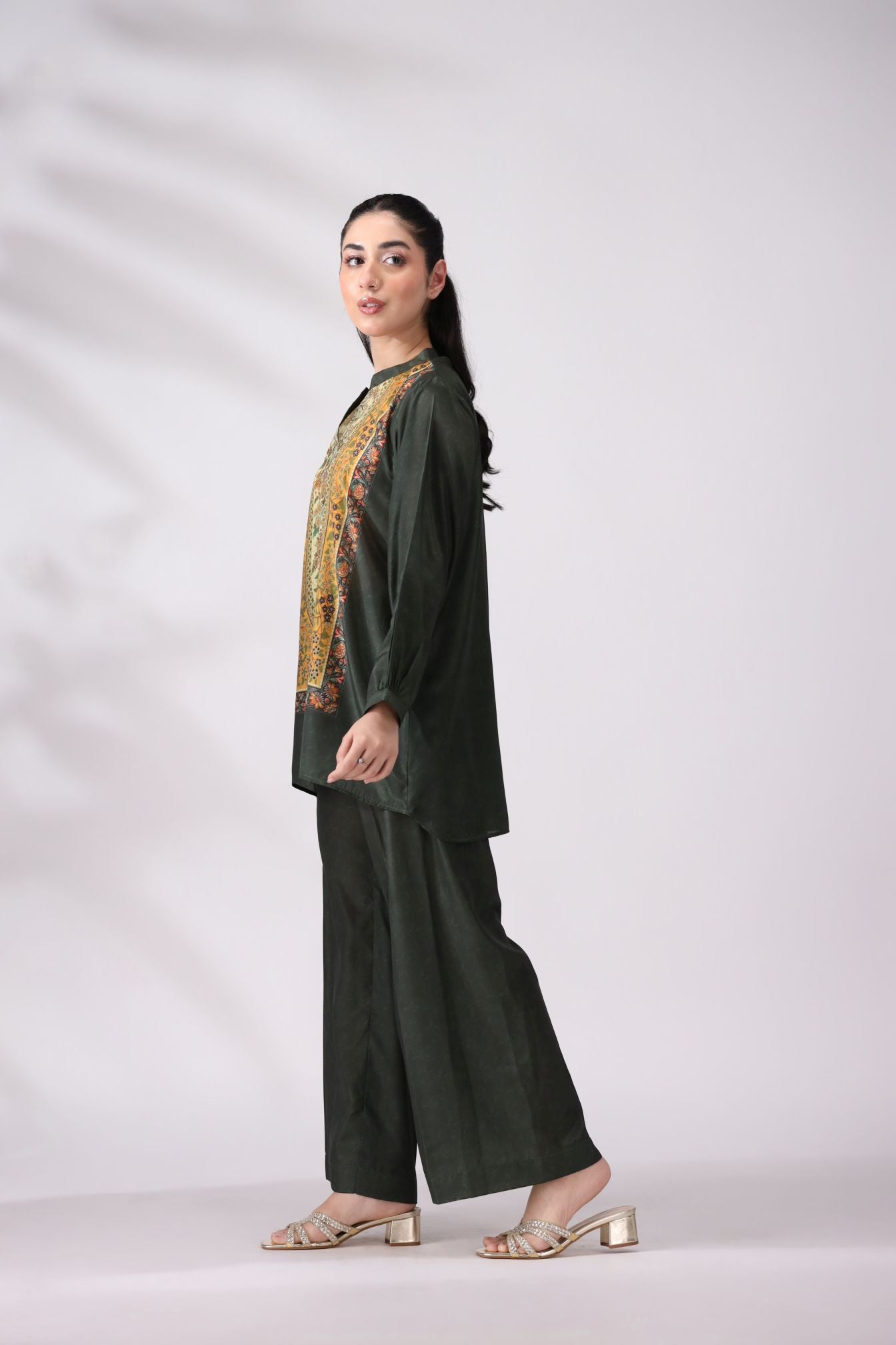 Elegant Green Crepe Silk Co-ord Set | Lush Drapes by Mohagni LDM6