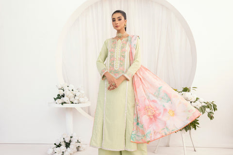 3pc Hemline Embroidered Lawn Dress 04