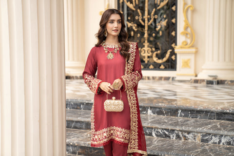 3pc Linen Ready to Wear Dress by DressCode DCL4
