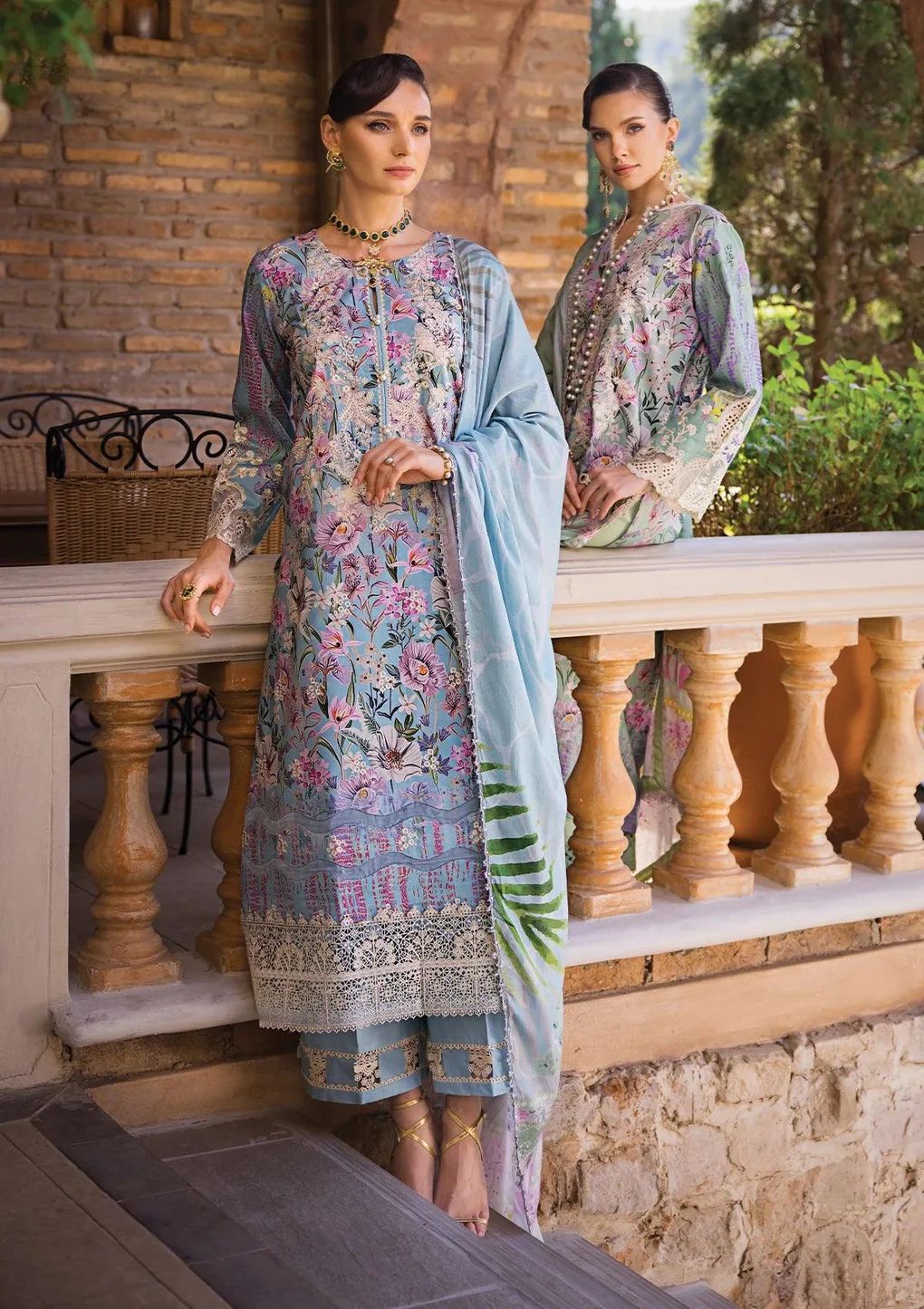ELAF Chikankari Lawn OCEAN BLUE ECT-03A