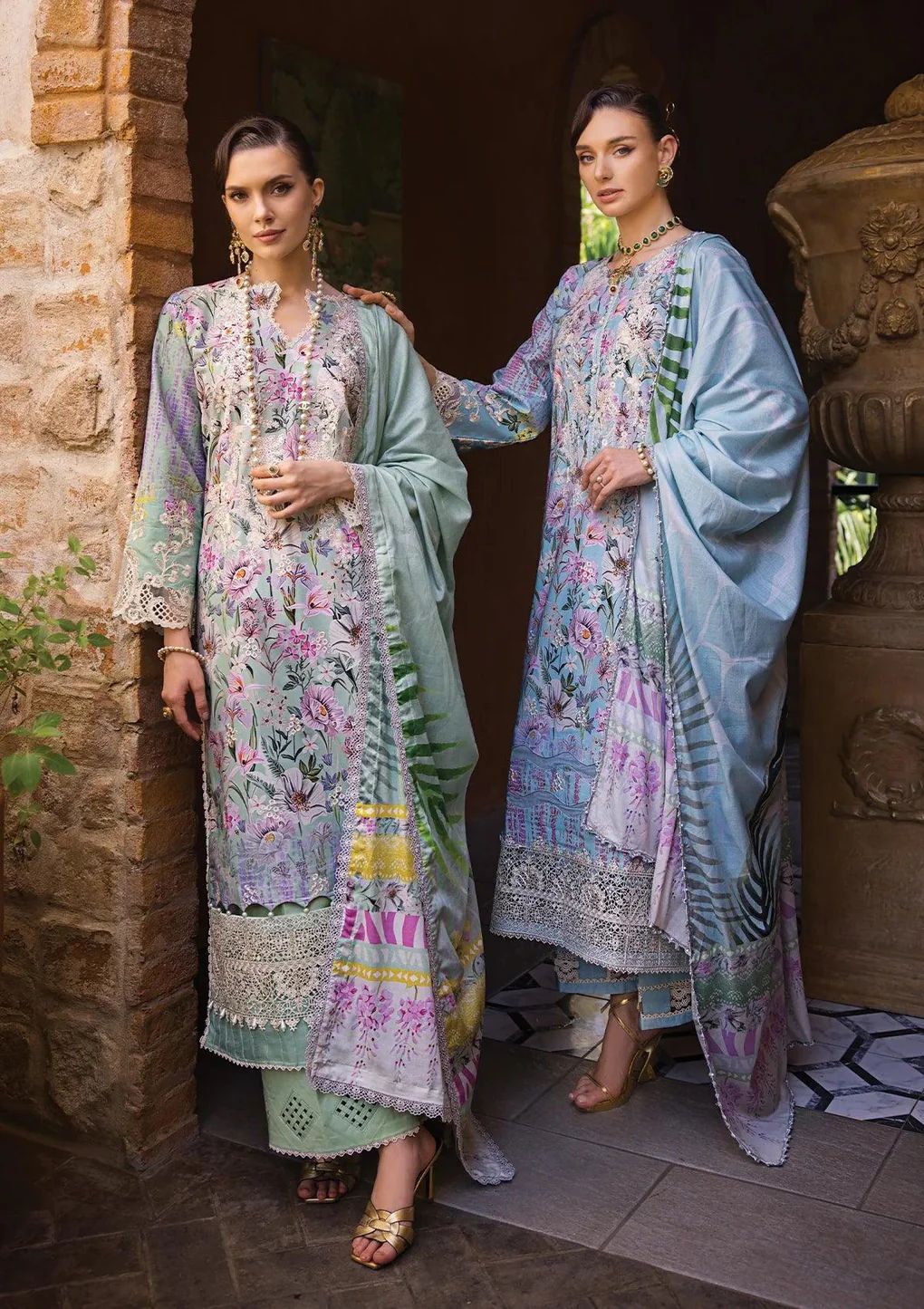 ELAF Chikankari Lawn OCEAN BLUE ECT-03A