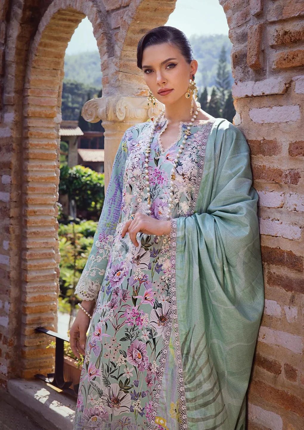ELAF Chikankari Lawn OAK MIST ECT-03B