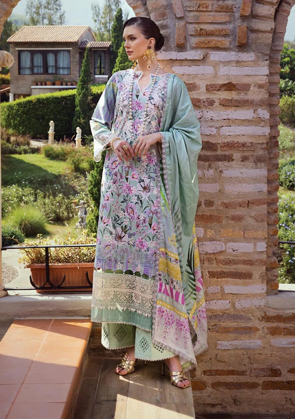 ELAF Chikankari Lawn OAK MIST ECT-03B