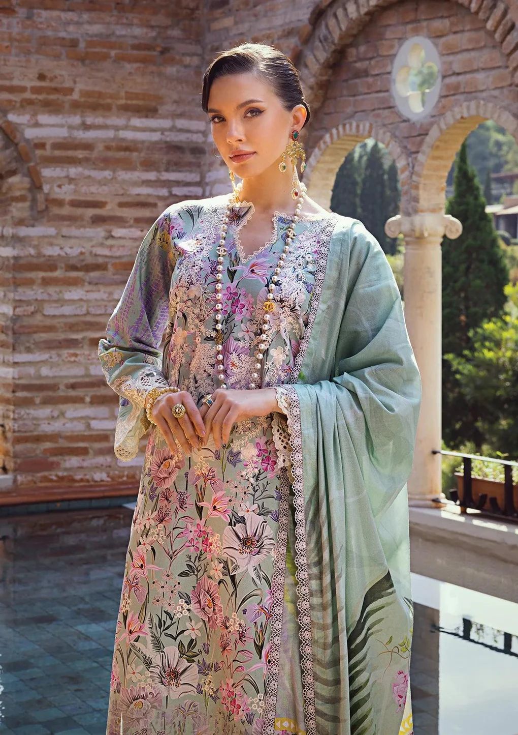 ELAF Chikankari Lawn OAK MIST ECT-03B