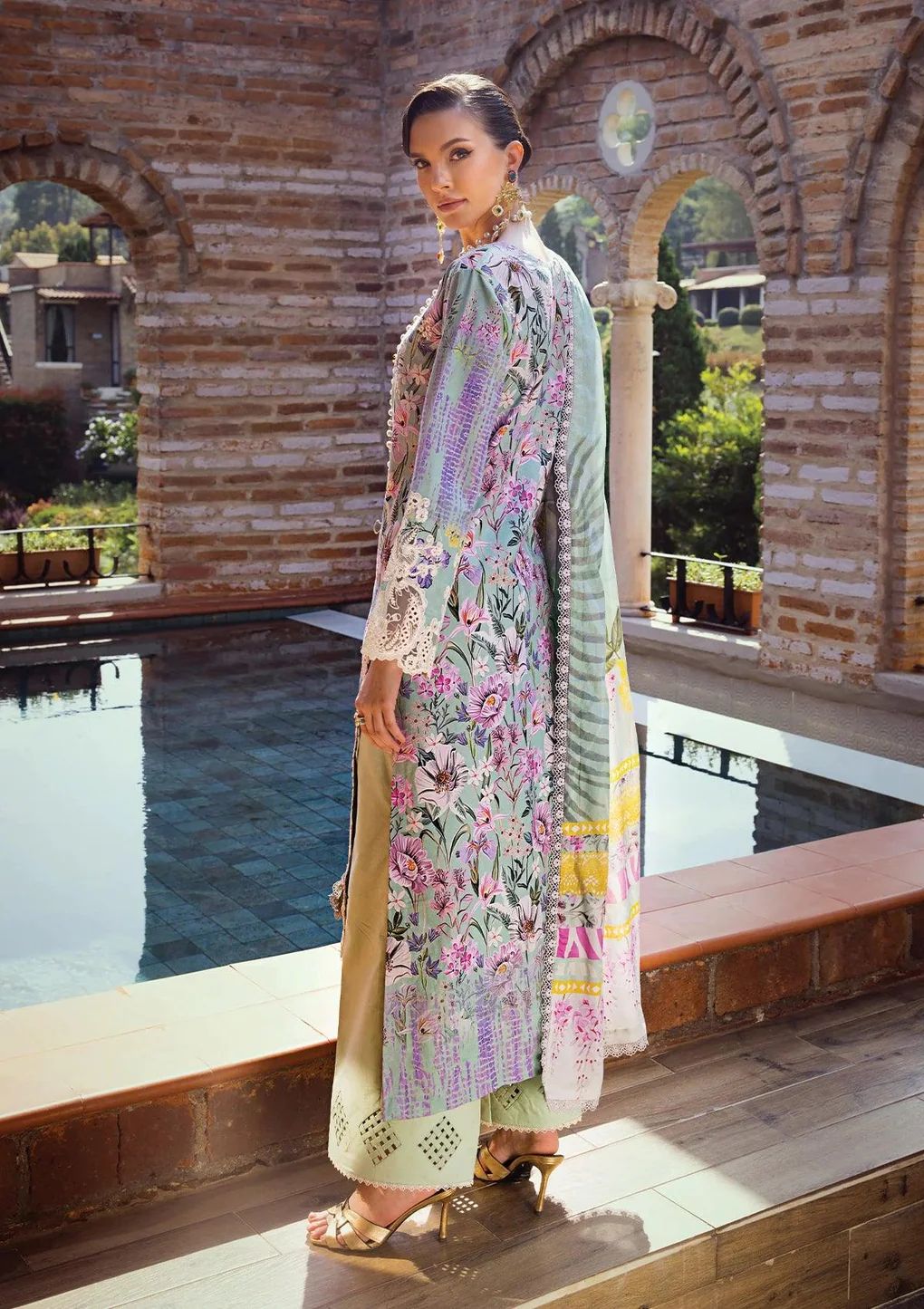 ELAF Chikankari Lawn OAK MIST ECT-03B