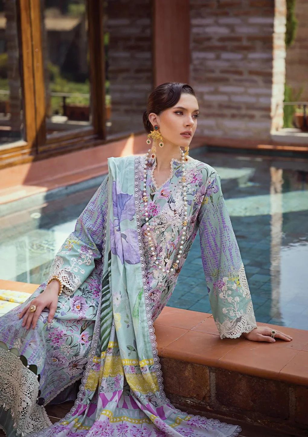 ELAF Chikankari Lawn OAK MIST ECT-03B