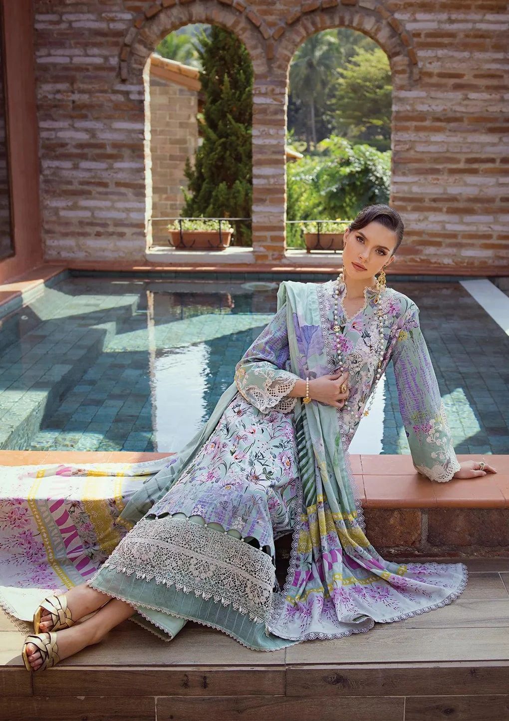 ELAF Chikankari Lawn OAK MIST ECT-03B