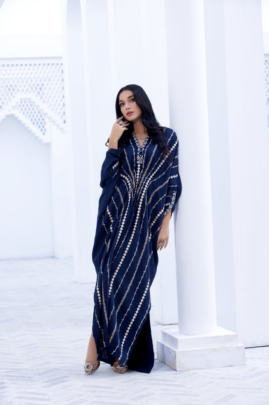 ZAIWA 1pc Embroidered Kaftan 10