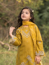 Hania’s Eid Twinning Charm by Mona – Mustard Chikankari Jacquard HEC8