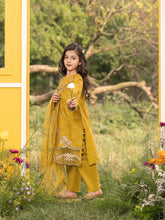 Hania’s Eid Twinning Charm by Mona – Mustard Chikankari Jacquard HEC8