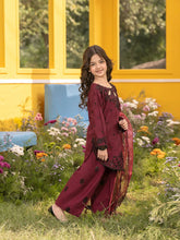 Hania’s Eid Twinning Charm by Mona – Berry Chikankari Jacquard HEC15