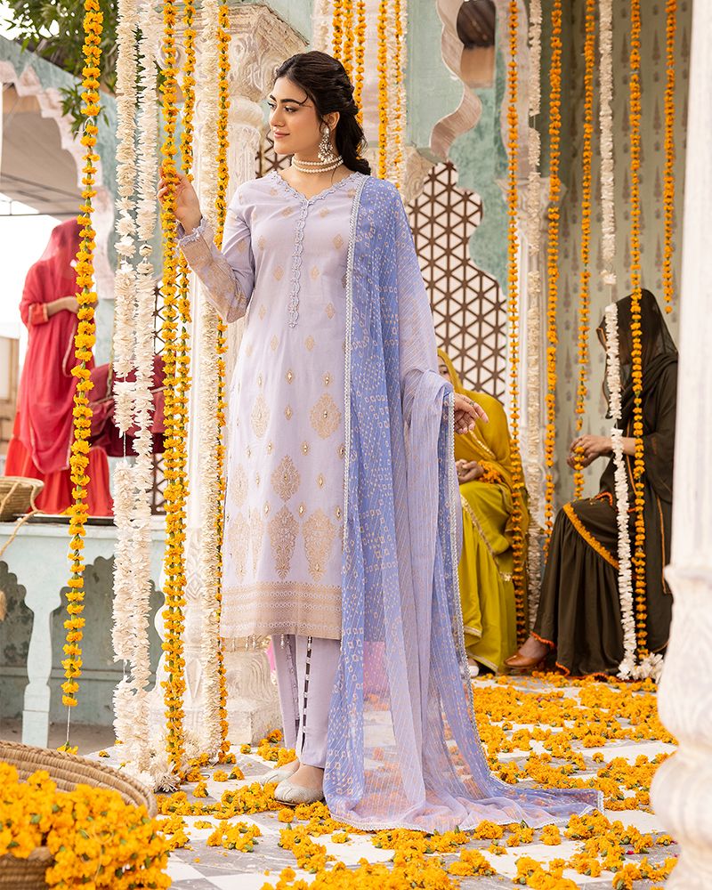 Zeenat-e-Eid Jacquard Lawn Collection by Mona MZE1