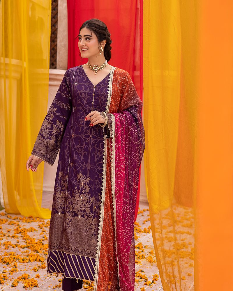 Zeenat-e-Eid Jacquard Lawn Collection by Mona MZE2