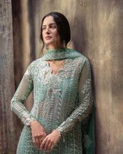 Mushq Ayla 4pc Hand-Embellished Mint Net Formal Suit