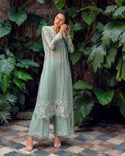 Mushq Ayla 4pc Hand-Embellished Mint Net Formal Suit