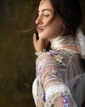 Mushq Elara 4pc Hand-Embellished Lilac Net Formal Suit