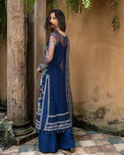 Mushq Naira Hand-Embellished Navy Net Formal Suit