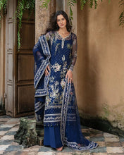 Mushq Naira Hand-Embellished Navy Net Formal Suit