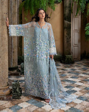 Mushq Zoya 4pc Hand-Embellished Grey Net Formal Suit