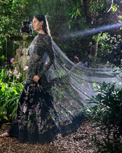 Mushq Raina 3pc Black Embroidered Net Formal Suit