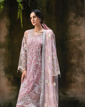 Mushq Inaya 3pc Hand-Embellished Blush Pink Net Formal Suit