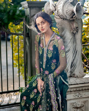 Mushq Sabah 3pc Hand-Embellished Bottle Green Net Formal Suit