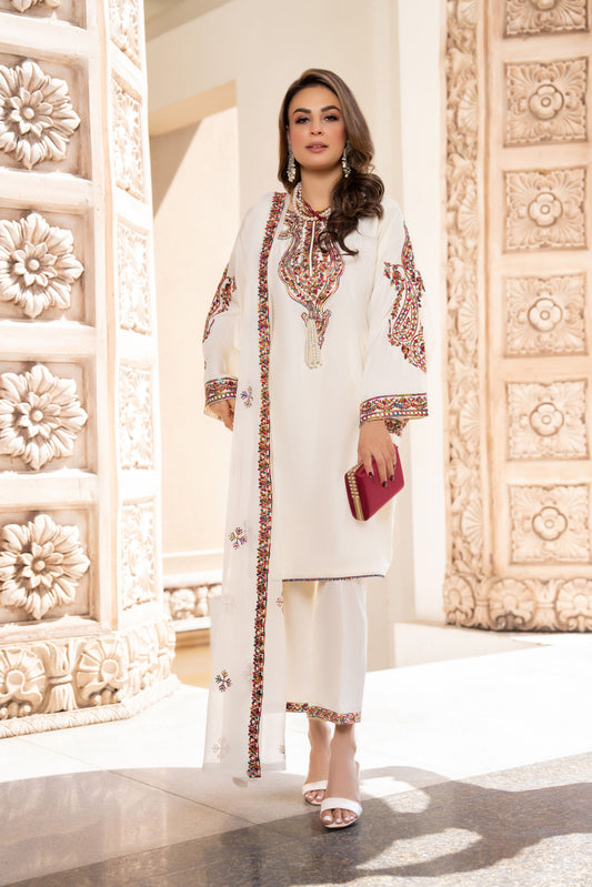 3pc Ready to Wear Raw Silk Dress by Gul Warun GRS18